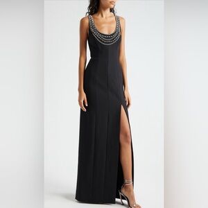 Cinq a Sept April Bead Detail Scoop Neck Gown